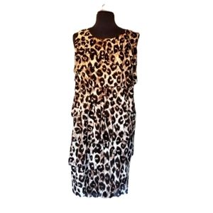 Style & Co Animal Print Sleeveless Dress Womens Size OX Plus